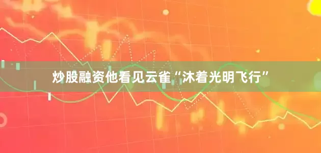 炒股融资他看见云雀“沐着光明飞行”